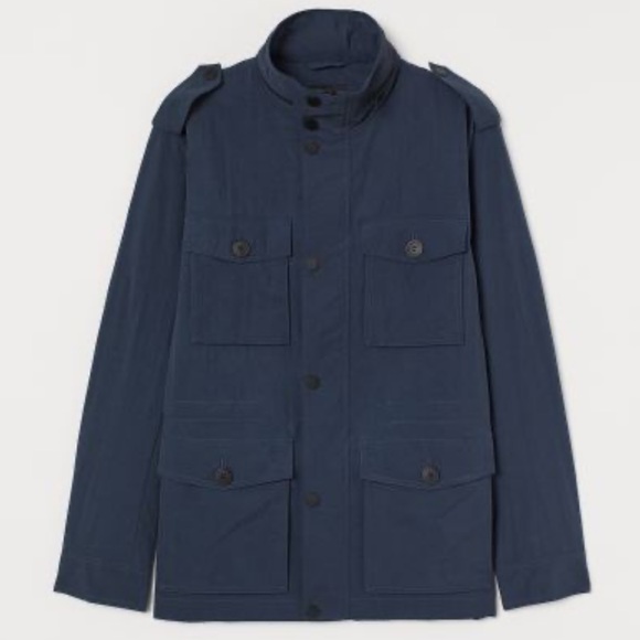 H&M Dark Blue Utility Jacket-size S (BNWT) - Picture 1 of 8